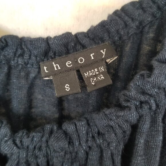 Theory Linen Silk Maxi Dress Navy Blue Size Small - Picture 5 of 11